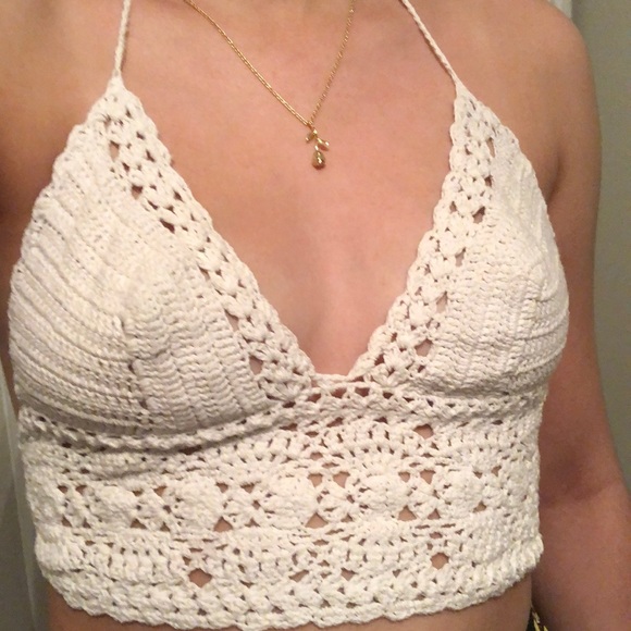 crochet triangle top